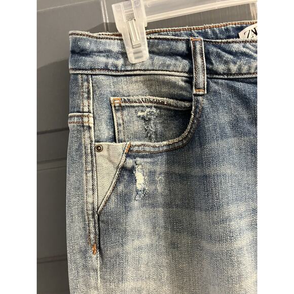 ZARA Womens Relaxed Distress Jeans NWT z1975 08228228-I2019 Sz EU 38 US 6 - Picture 3 of 10